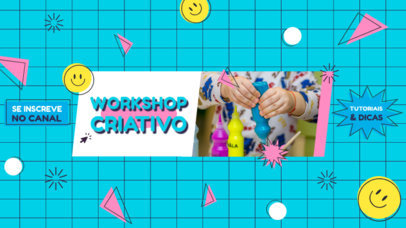 YouTube Banner Creator for a Creative Workshop Channel Featuring Smiley Faces 5163F-el1