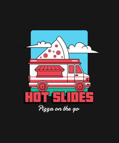 T-Shirt Design Generator Featuring a Pizza Food Truck Illustration