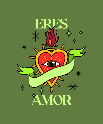 T-Shirt Design Maker with a Spanish Quote and an Illustrated Heart
