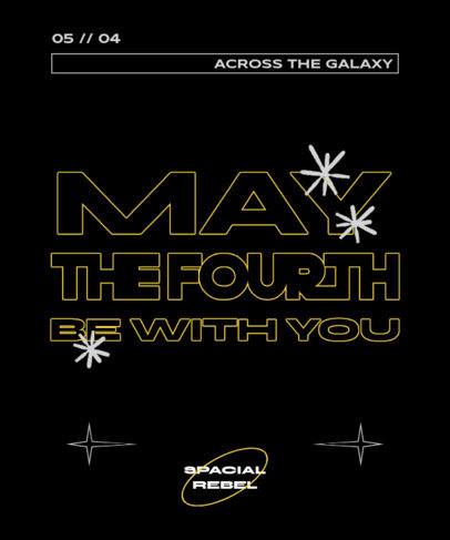 T-Shirt Design Creator for May the Fourth with a Style Inspired by Star Wars
