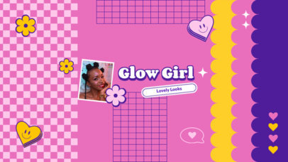 YouTube Cover Creator for a Beauty-Themed Channel Featuring Retro Stickers 5167c-el1