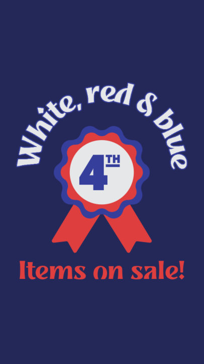 Instagram Story Creator Featuring a Ribbon Graphic for a 4th of July Sale