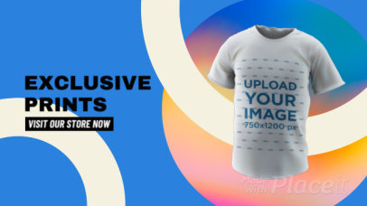 Video of an Animated Round-Neck T-Shirt with Colorful Graphics for a POD Shop 5309v