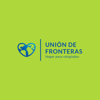 NGO Refugee Program Logo Template Featuring an Illustrated Heart-Shaped Earth