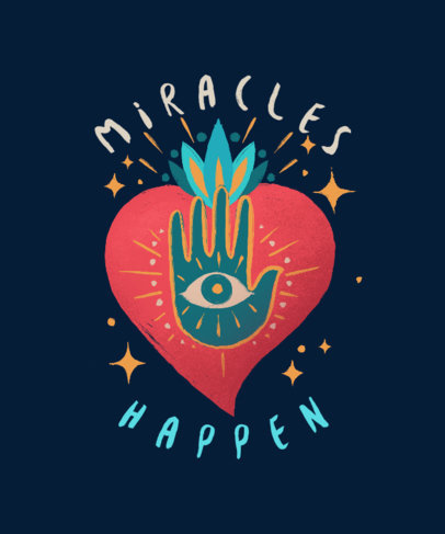 T-Shirt Design Creator Featuring a Graphic Inspired by the Feast of the Sacred Heart