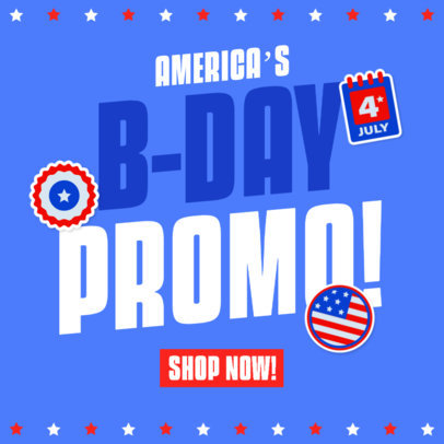 Instagram Post Generator Featuring American Stickers for an Independence Day Sale