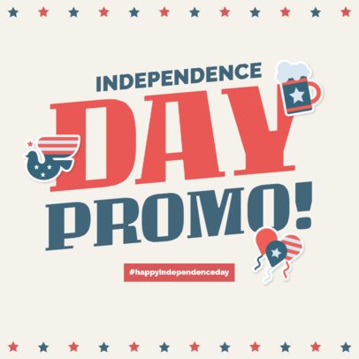 Instagram Post Maker for a USA Independence Day Sale Promo