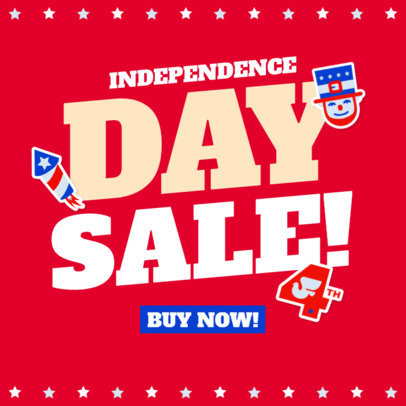 Instagram Post Creator for a 4th of July-Themed Offer Featuring American Graphics