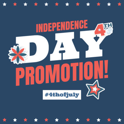 Instagram Post Generator Featuring a Promo for USA Independence Day