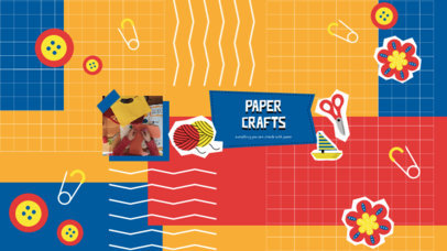 Paper-Craft-Themed YouTube Banner Creator with a Retro Style 5165f-el1