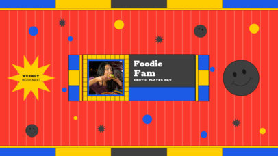 YouTube Banner Template for a Food Vlog With Retro-Styled Graphics 5161e-el1