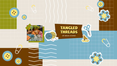 YouTube Banner Maker with a Retro Vibe for a Crochet-Themed Channel 5165a-el1