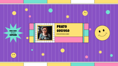 Retro YouTube Banner Generator for a Cooking Vlog Featuring a Pastel Color Scheme 5161b-el1