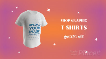 Video of an Animated 3D Round-Neck T-Shirt for a POD Shop Promo