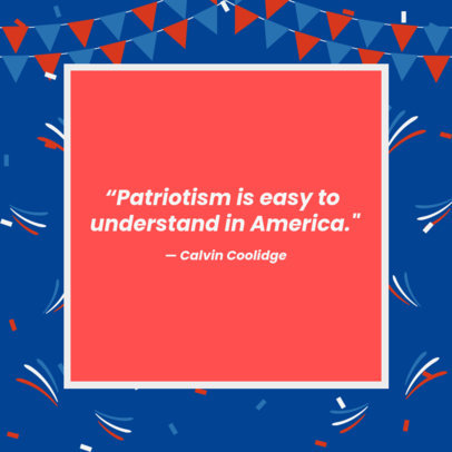 Instagram Post Template Featuring an Independence Day-Themed Quote