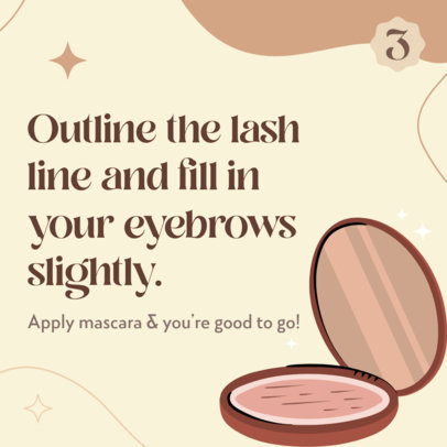 Instagram Post Template with Illustrations for a Beauty Routine Carousel