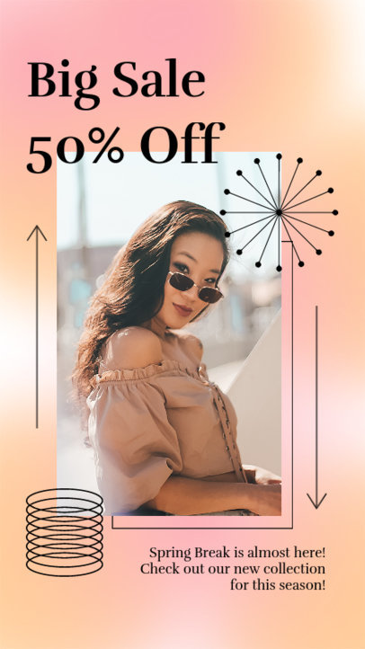 Fashion Sale Instagram Story Maker Featuring a Gradient Aesthetic