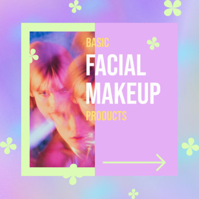 Instagram Post Maker Featuring a Carousel With Facial Makeup Products