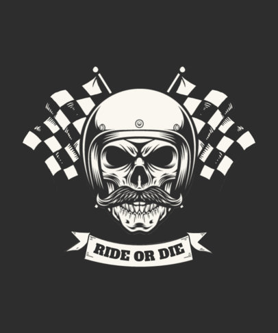 T-Shirt Design Template Featuring Skull Graphics for a Bikers Club