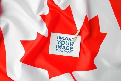 Horizontal Flyer Mockup Featuring the Flag of Canada m26053-r-el2