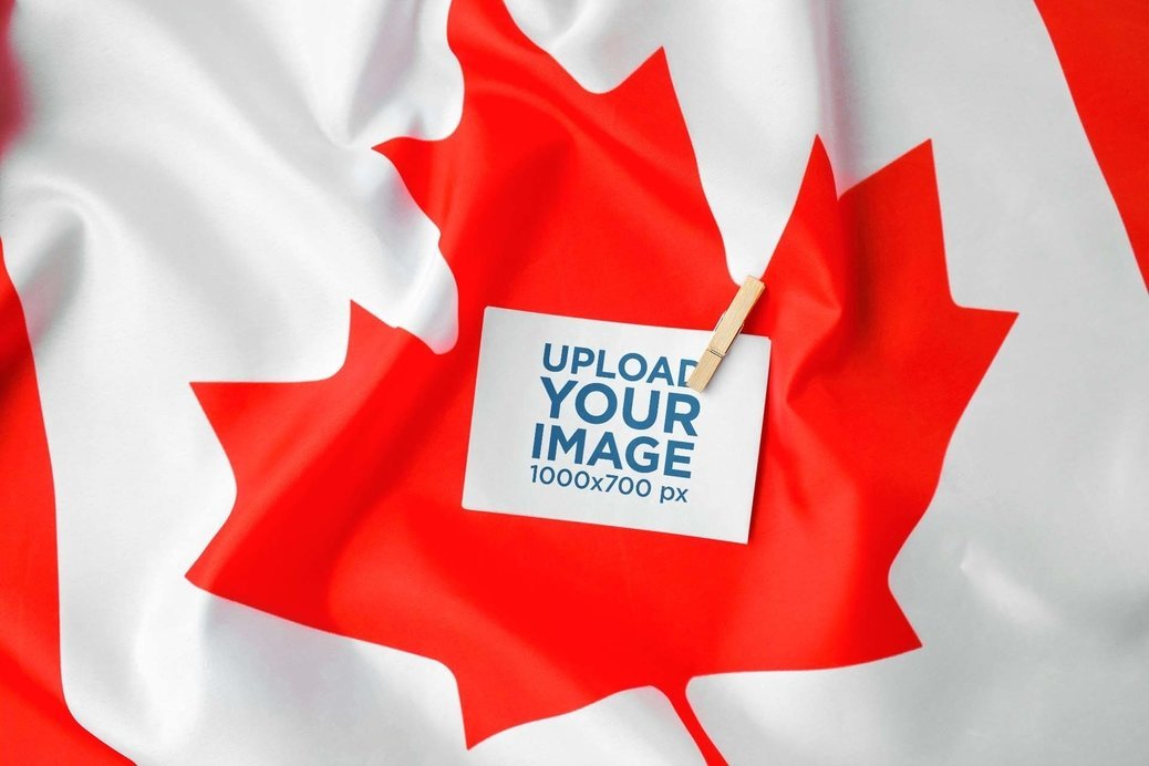 Horizontal Flyer Mockup Featuring the Flag of Canada
