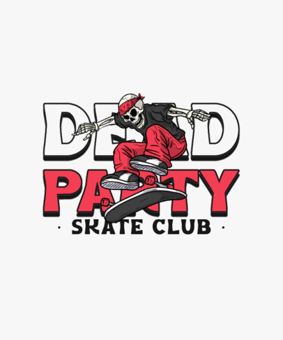 T-Shirt Design Generator for a Skaters Club with an Illustrated Skeleton 5189c-el1