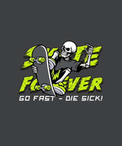 T-Shirt Design Maker with an Aggressive-Looking Skeleton on a Skateboard 5189d-el1