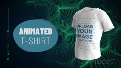 Video of a 3D T-Shirt Featuring a Wavy Background Animation