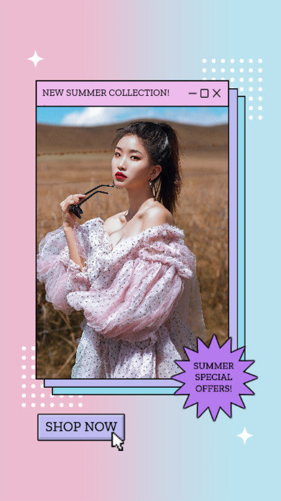 Gradient-Styled Instagram Story Maker to Promote a Summer Sale Collection