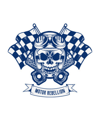 Bikers Club-Inspired T-Shirt Design Creator with an Aggressive Skull Illustration