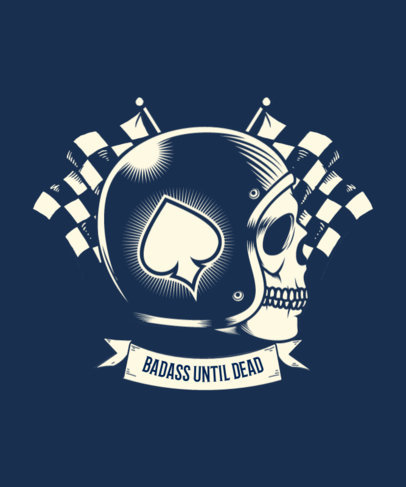 T-Shirt Design Template for a Bikers Club Featuring an Illustrated Skull