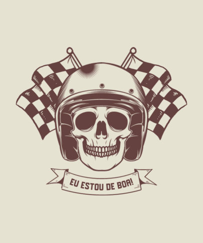 Bikers Club-Themed T-Shirt Design Creator Featuring a Skull Graphic