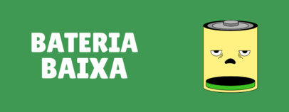 Mug Design Maker with a Low Battery Cartoon Character