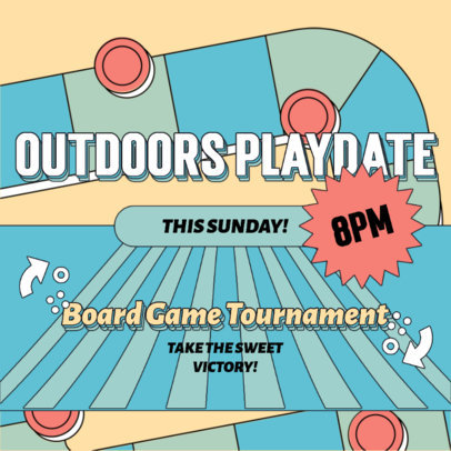 Board-Game-Themed Instagram Post Design Template to Promote an Event 5156