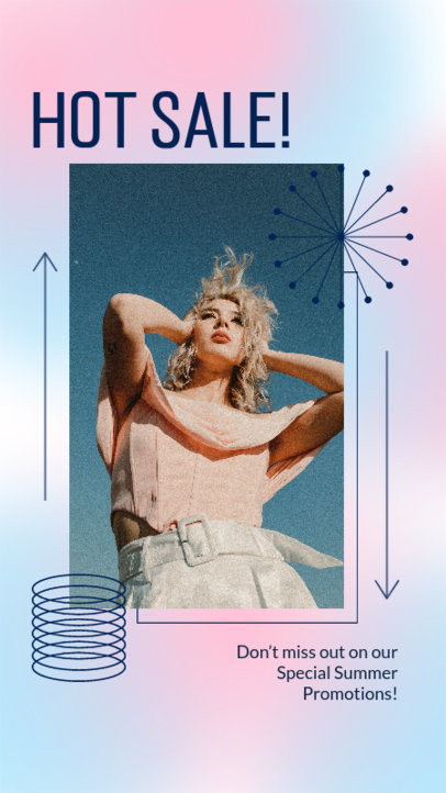 Hot Sale-Themed Instagram Story Template for a Fashion Brand Featuring a Gradient Aesthetic