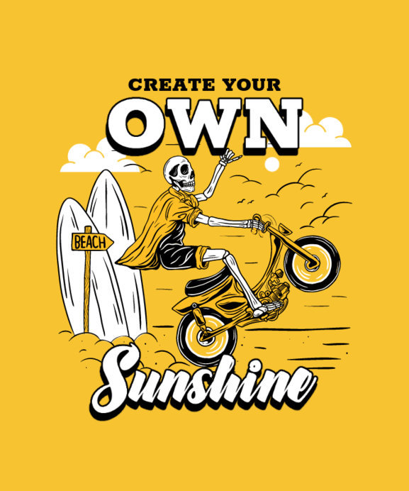 Placeit - Illustrated T-Shirt Design Maker Featuring a Summer Theme and ...