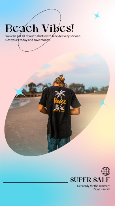 Promotional Instagram Story Template for a Clothing Brand With a Gradient Style