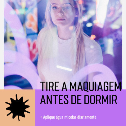 Instagram Post Creator Featuring a Tip for a Skincare Routine