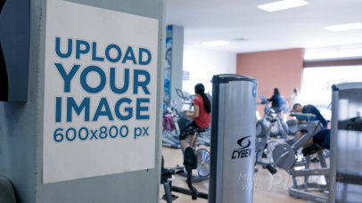 Poster Video on a Column at a Gym