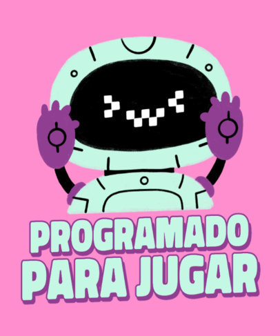 T-Shirt Design Maker for Children Featuring an Illustrated Robot 