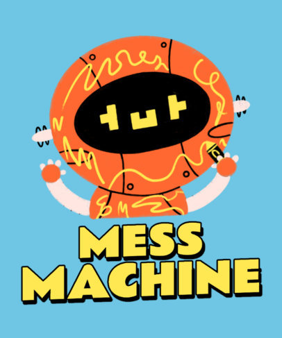 T-Shirt Design Creator for Kids Featuring a Happy Robot with a Quote
