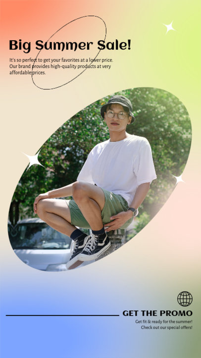 Gradient Instagram Story Generator to Promote a Big Summer Fashion Sale