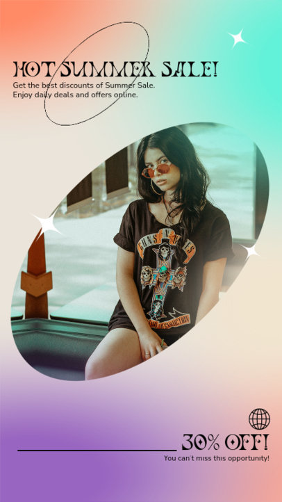 Instagram Story Creator Featuring a Summer Sale for a Fashion Brand