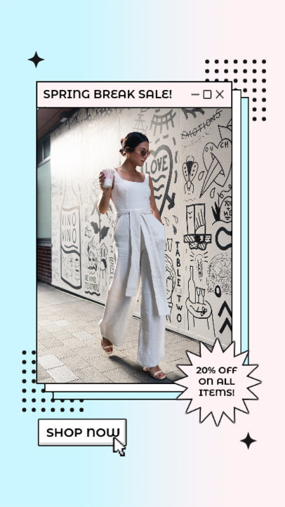 Gradient Instagram Story Creator to Promote a Spring Break Fashion Sale