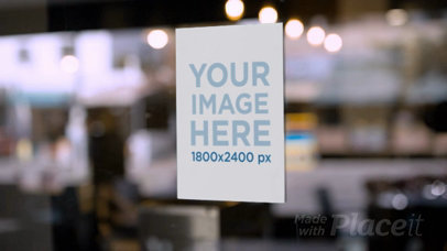 Flyer Video Glued to a Restaurant Window 
