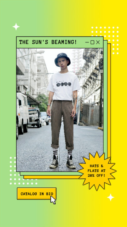 Instagram Story Maker Featuring a Gradient Aesthetic With a Summer Sale Offer