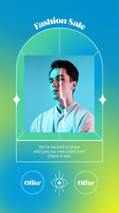 Gradient Instagram Story Template to Promote a Fashion Sale