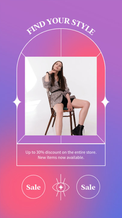 Instagram Story Creator Featuring a Fashion Store's Ad