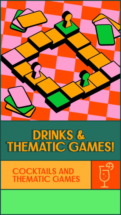 Instagram Story Creator Promoting a Board Game Night at a Bar 5157B