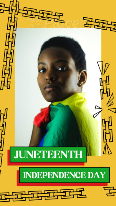 Instagram Story Video Template for Juneteenth Featuring Animated Chains Breaking 5331